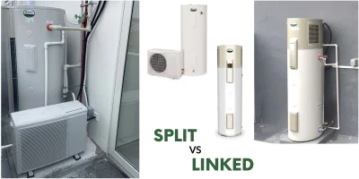 Split vs linked heat pump cover