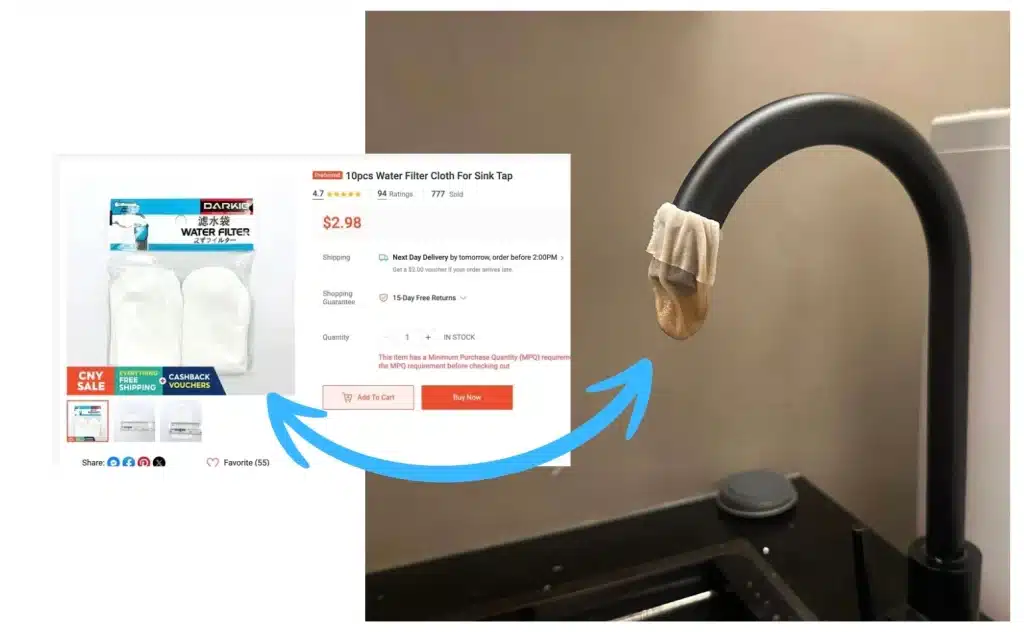 Water Filter Cloth test Visible Sediments