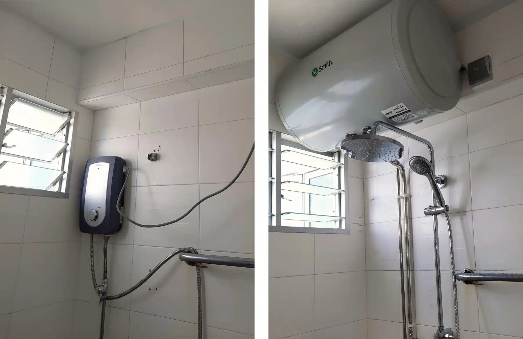 Instant vs Tank water heater comparison before and after