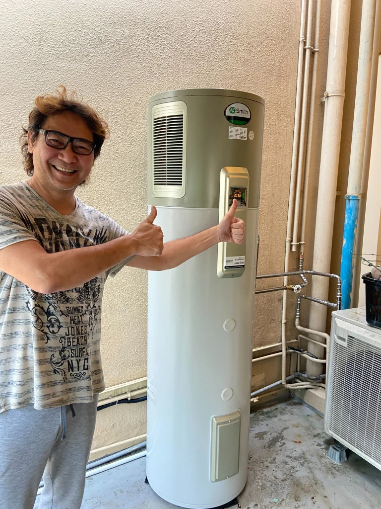 happy client sustainable HPI heat pump water heater