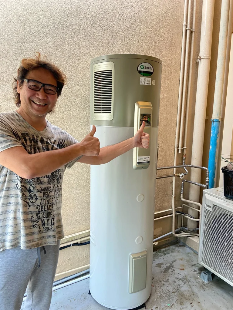 happy client sustainable HPI heat pump water heater