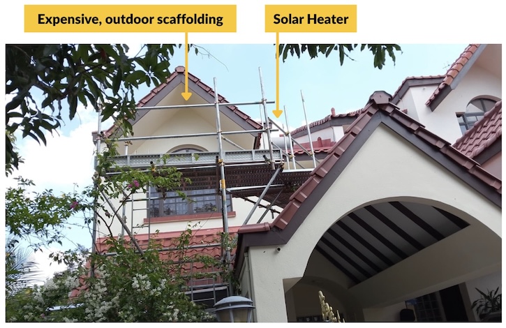 expensive outdoor scaffolding solar heater