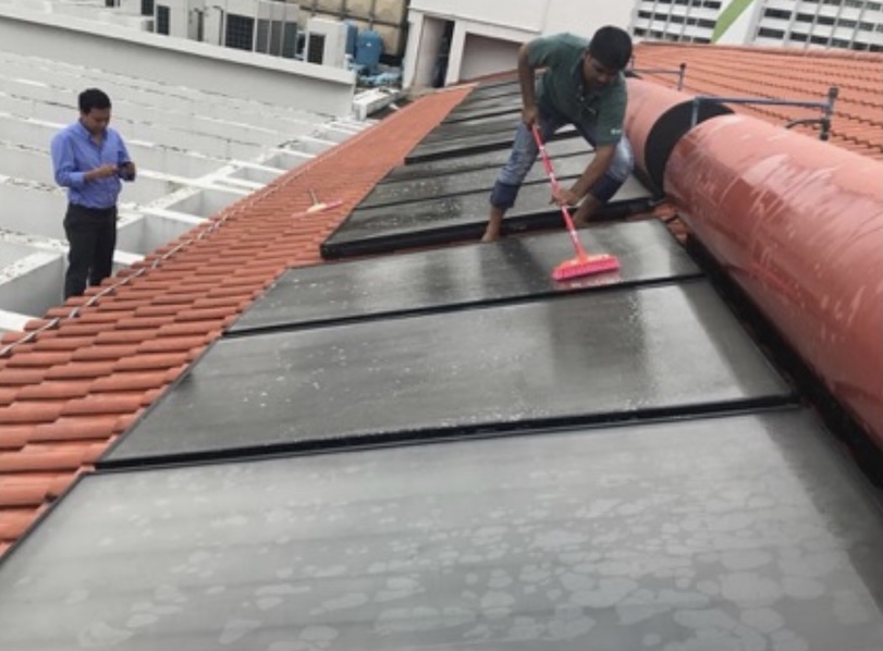 solar heater tank professional clean panel