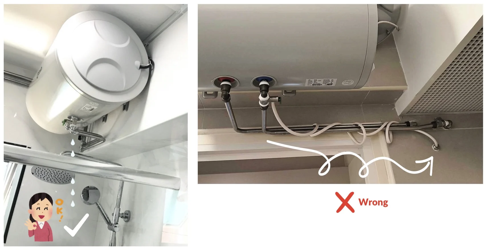 correct wrong old new hdb bto relief valve tube install 2