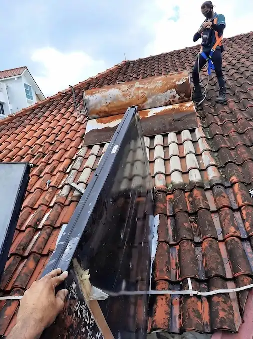 solar roof panel remove rust team safety harness