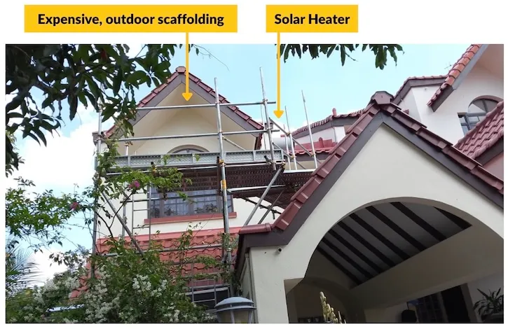 expensive outdoor scaffolding solar heater