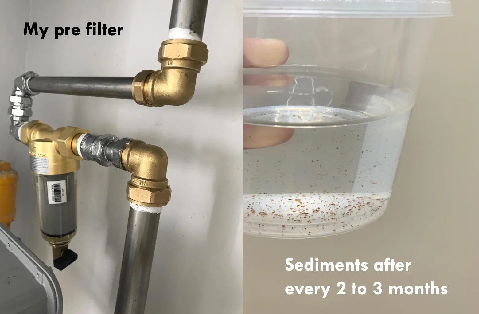 pre filter sediments months