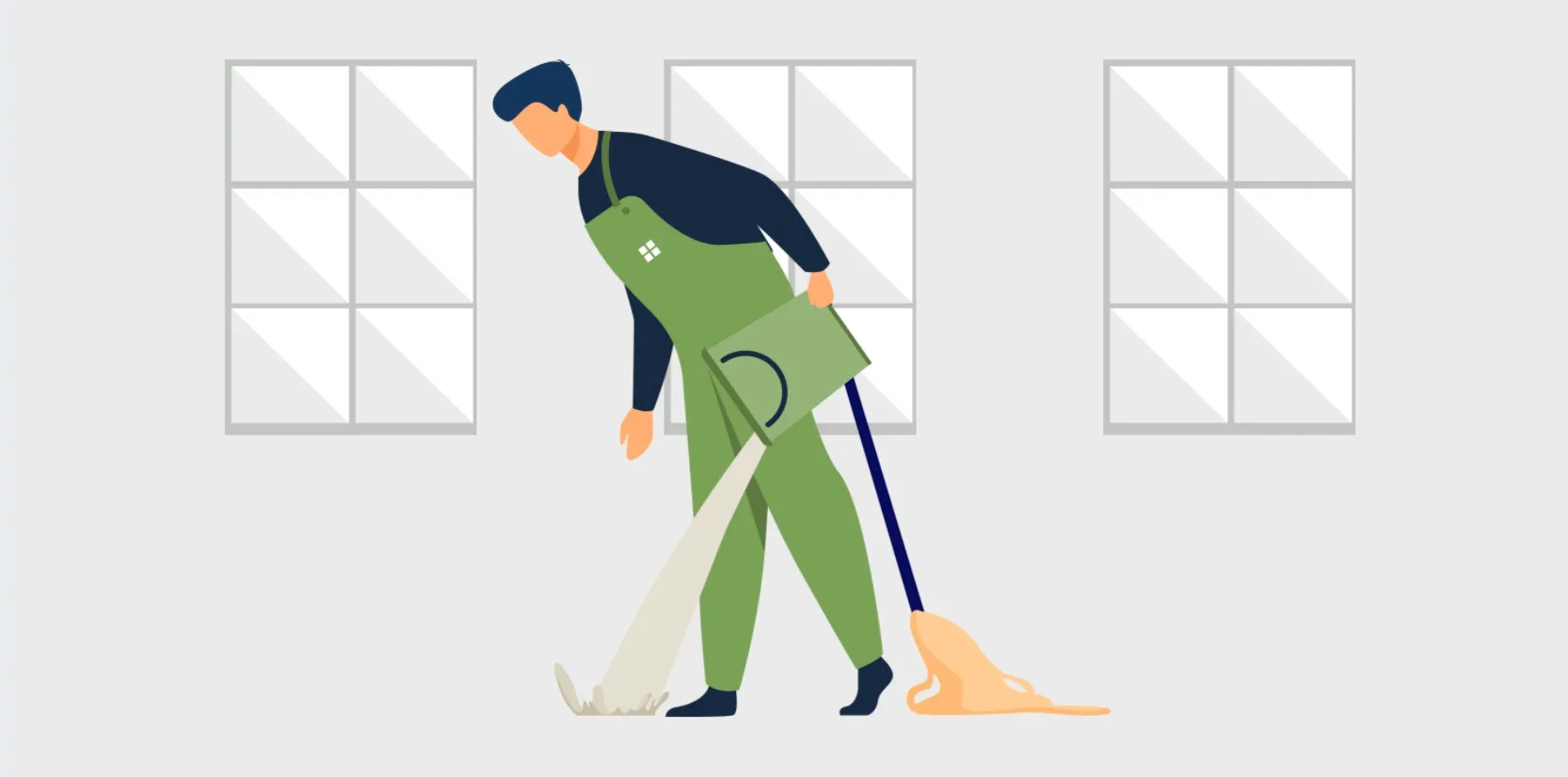 pre filter step clean man wash mop window