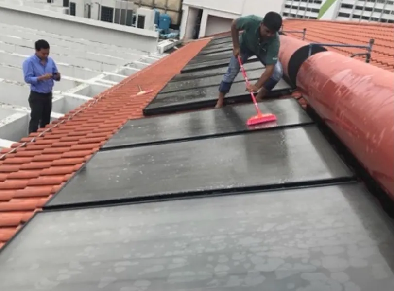 solar heater tank professional clean panel