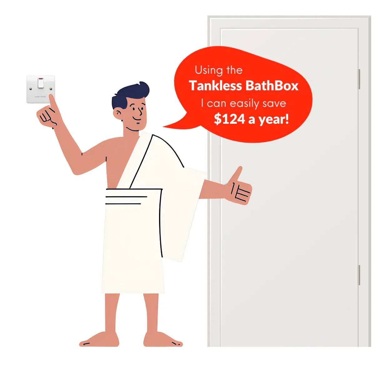 switch bathroom tankless bathbox save $124 a year