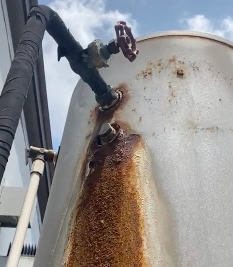 water heater old rusty leak tank